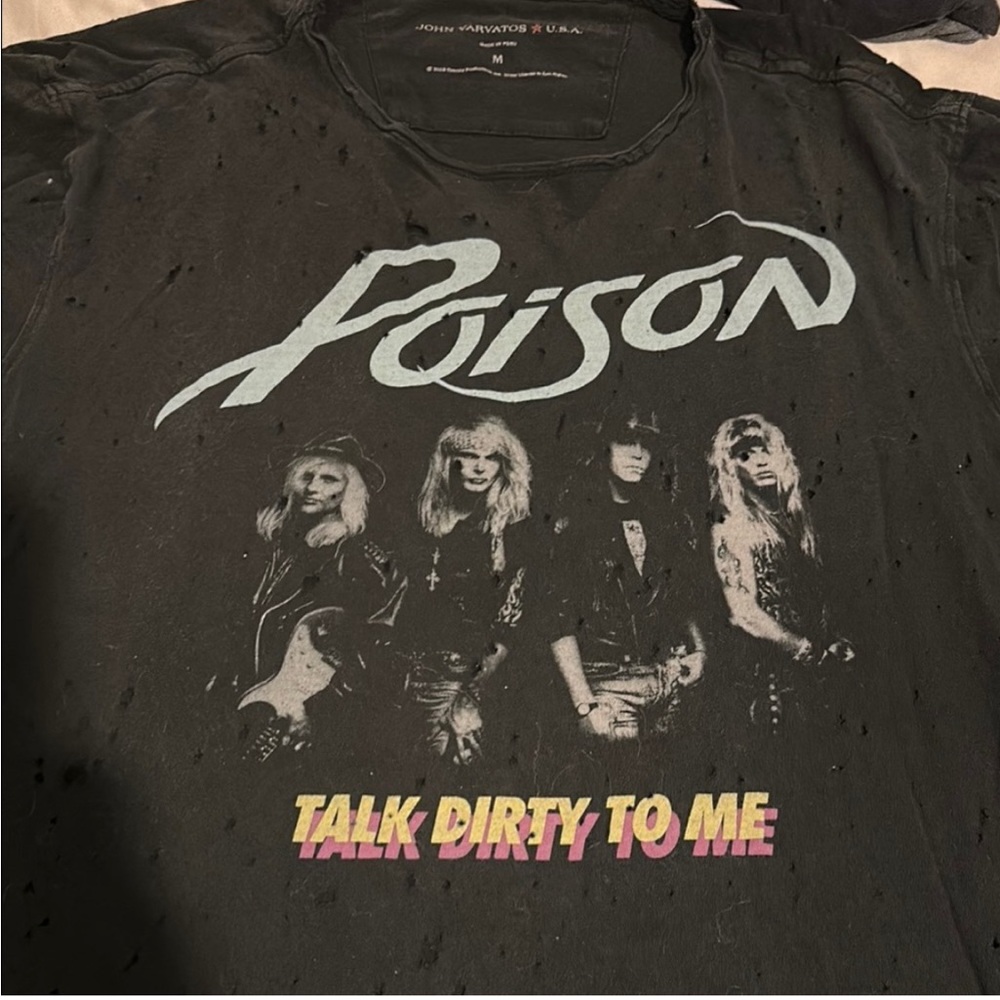 John Varvatos Black Graphic Tee POISON M